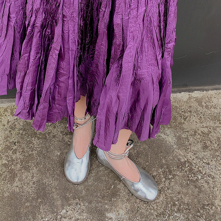 Karin Luna In Stock Large Stock Main Promotion  Two-Way Wear Height-Increasing Retro Gold Buckle Mary Jane Shoes