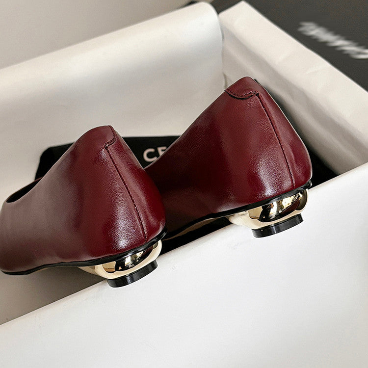 Karin Luna In Stock Spot Goods Classic three-color pointed toe metal heel shoes