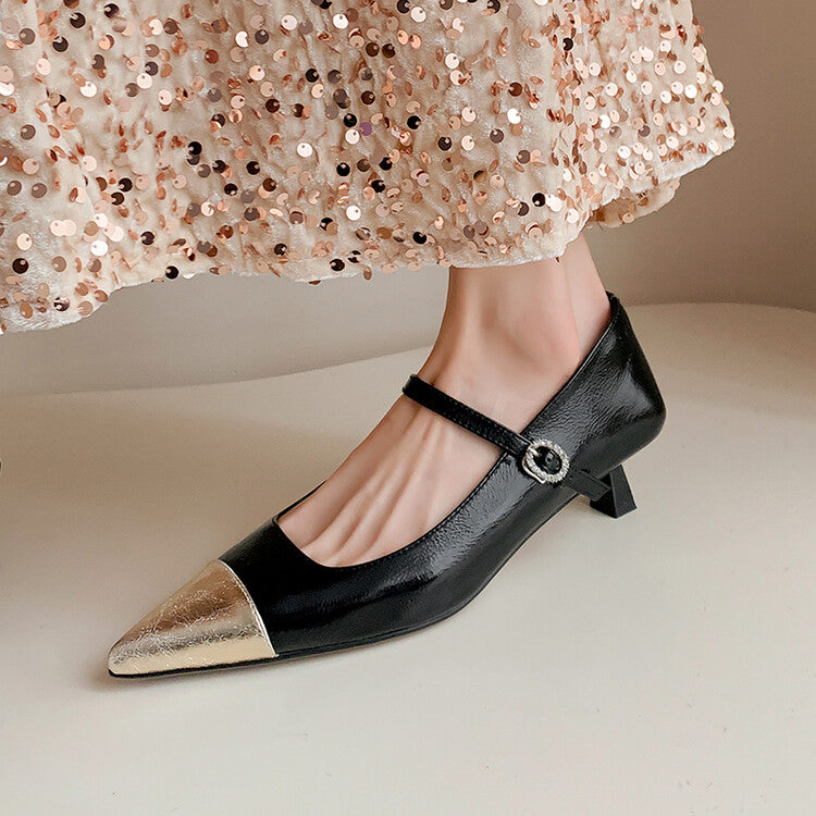 Karin Luna In Stock  Spot Goods In Stock  Classic Color Block Pointed Toe Hot-Selling Elegant Stiletto Pumps