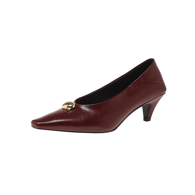 Karin Luna In Stock In Stock ~Basic Versatile French Style Small Square Toe Shallow Mouth Single Shoes