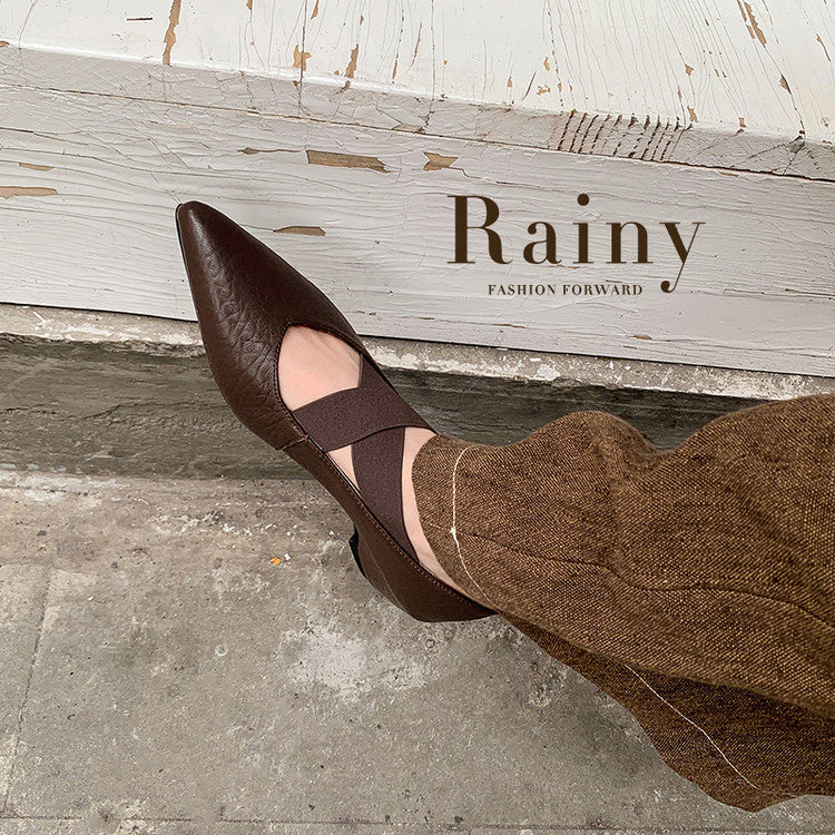 Karin Luna In Stock  Spot Goods  a Large Number of Spot Goods Pointed Toe Cross Strap Hidden Wedge Shoes