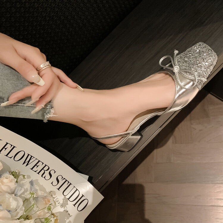 Karin Luna In Stock Spot Goods  Square Head Butterfly Knot Square Toe Unique Gretel Sandals