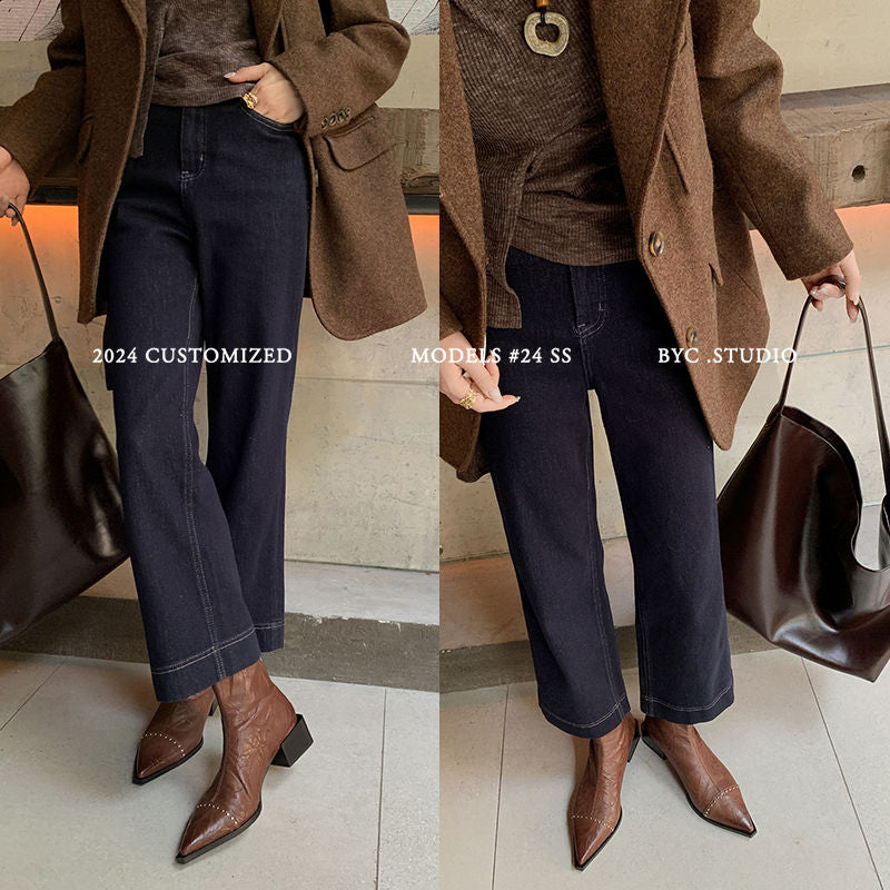 Karin Luna In Stock In Stock Slim Boots Series~Pointed Toe Rivet Slim Short Boots