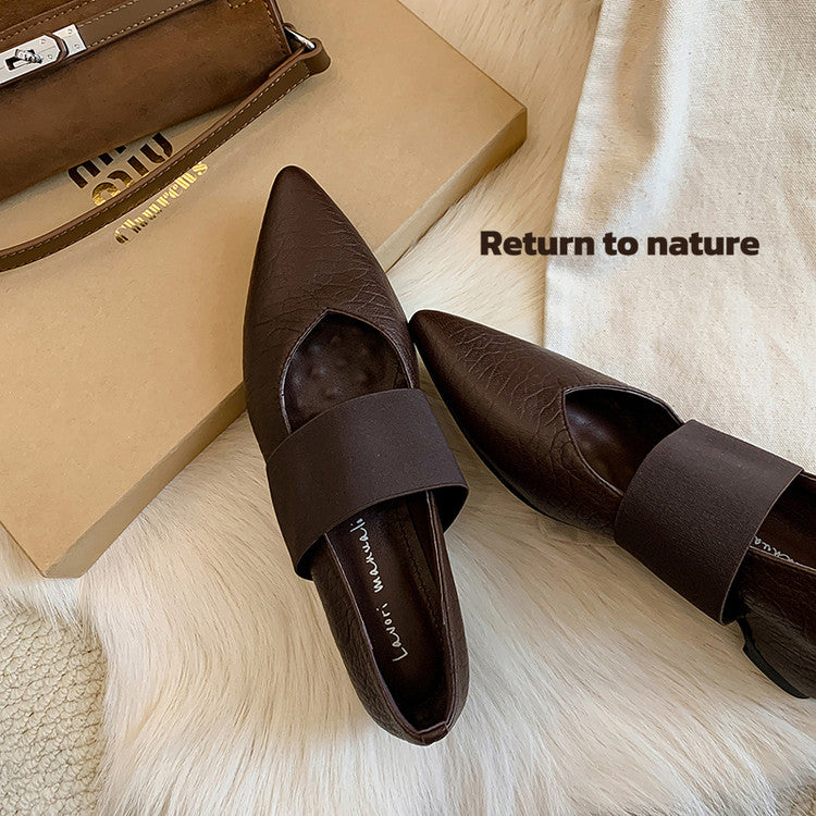 Karin Luna  Popular Pointed Toe Hidden Heel Strap Single Shoes