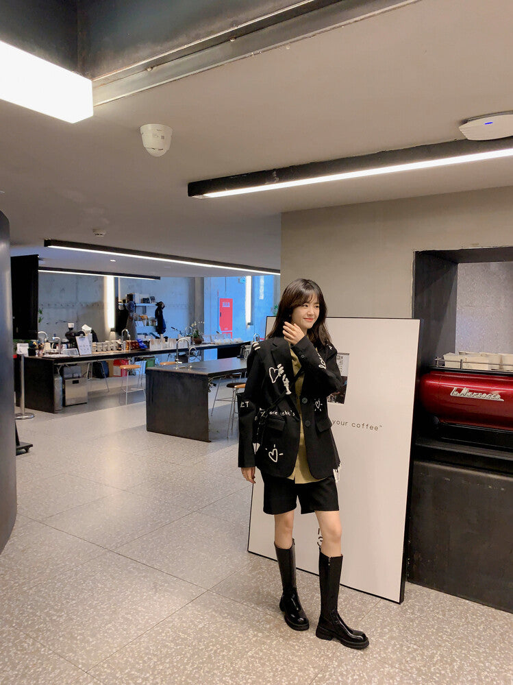 Karin Luna In Stock Spot Goods  Always in stock  Classic Basic Style Round Toe Thick Sole Knight Boots