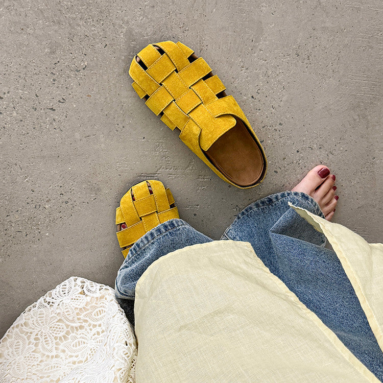 Karin Luna Full Layer Inside and Out~Basic Versatile Perforated Round Toe Birkenstock Slippers
