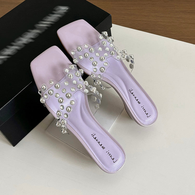 Karin Luna In Stock Spot Goods Classic versatile transparent sequin slippers