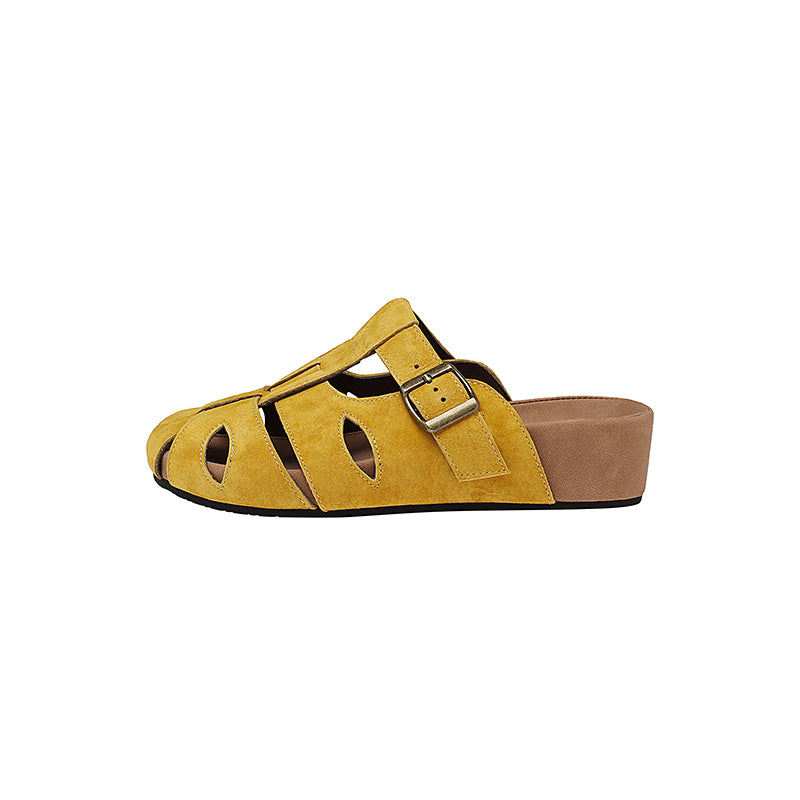 Karin Luna Full Layer Inside and Out~Basic Versatile Perforated Round Toe Birkenstock Slippers