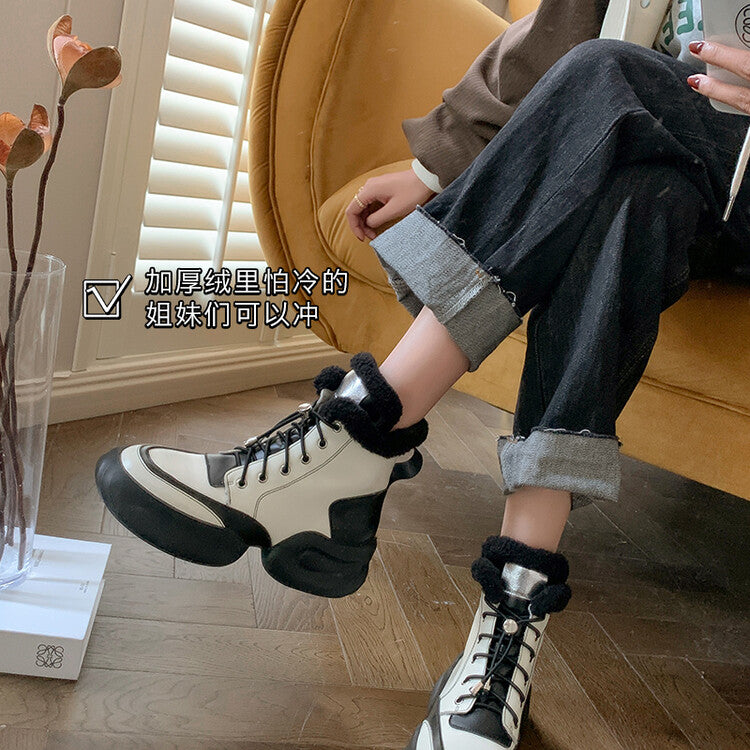 Karin Luna In Stock  Spot Goods  Hot-selling Sports Thick Sole Thickened Fur Snow Boots Full cowhide