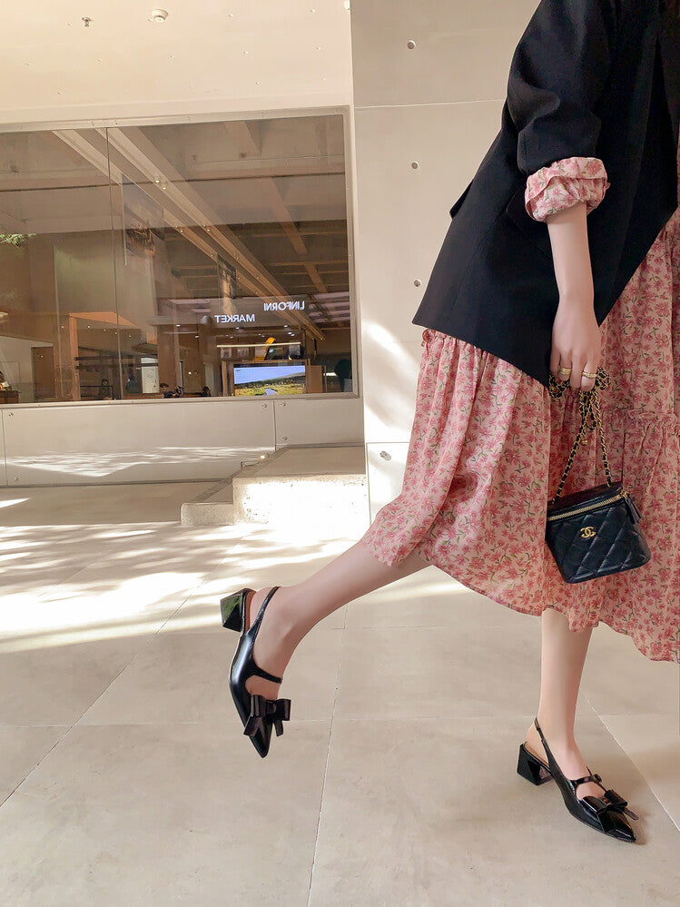 Karin Luna In Stock Spot Goods  Hot-Selling Closed-Toe Sandals  Full leather inside and out Sweet Bow