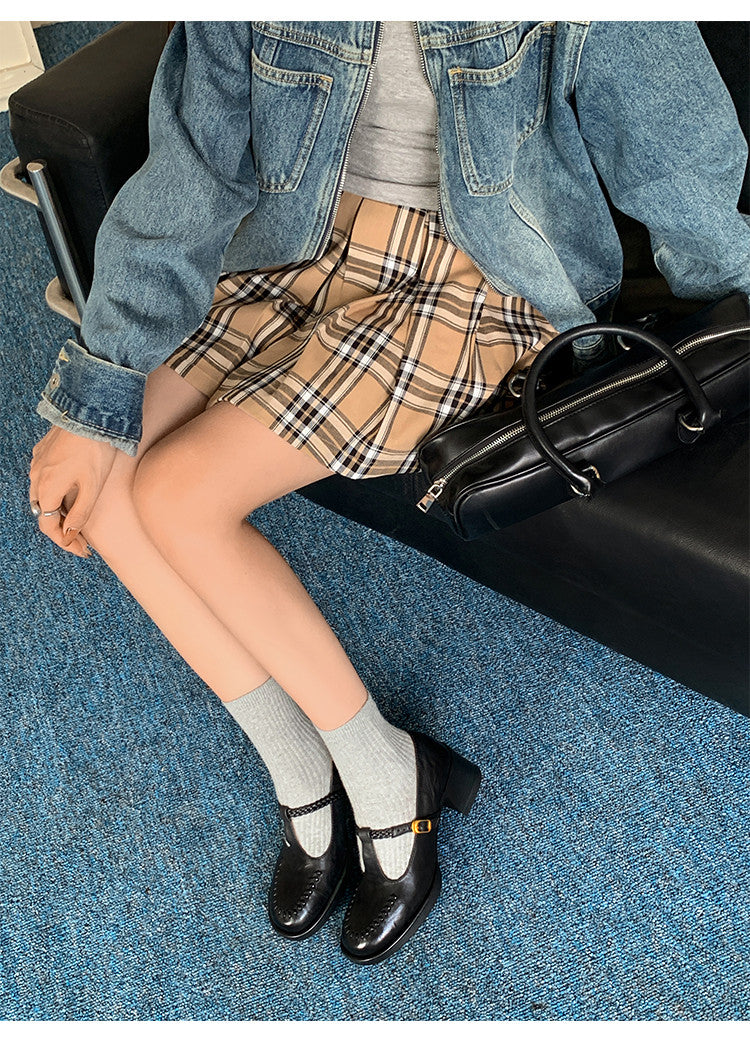 Karin Luna In Stock Spot Goods Vintage Braided Twist High Heels T Round Toe Thick Sole Single Shoes