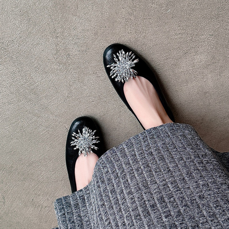 Karin Luna Full Leather Inside and Out~Gorgeous Fireworks Flat Granny Shoes