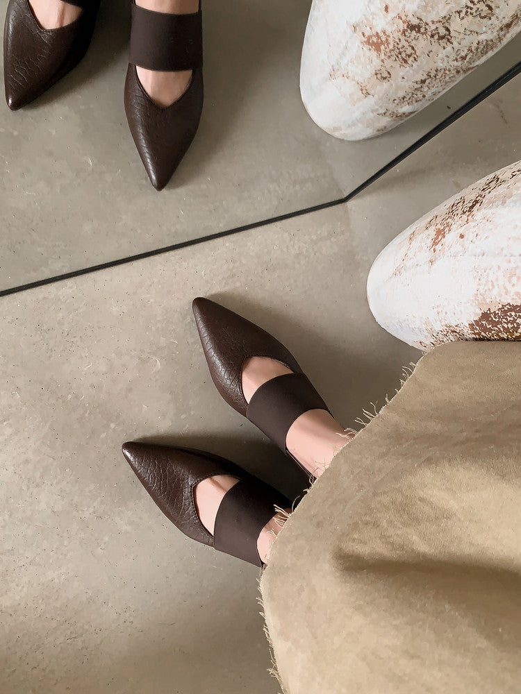 Karin Luna  Popular Pointed Toe Hidden Heel Strap Single Shoes