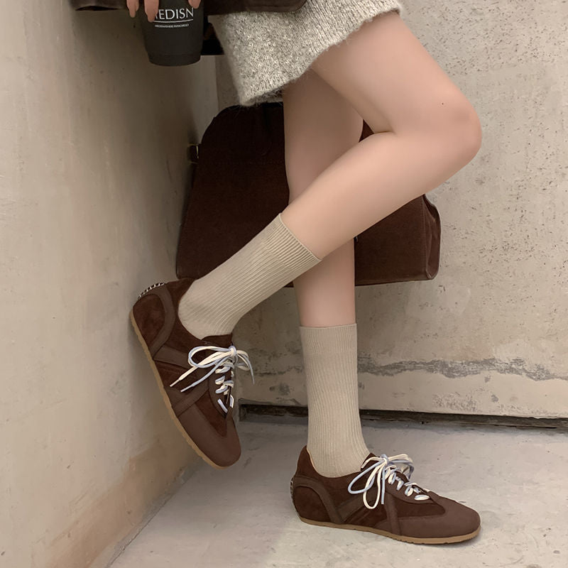 Karin Luna In Stock Spot Goods Casual Style Suede Lace-Up Height-Increasing Popular Single Shoes