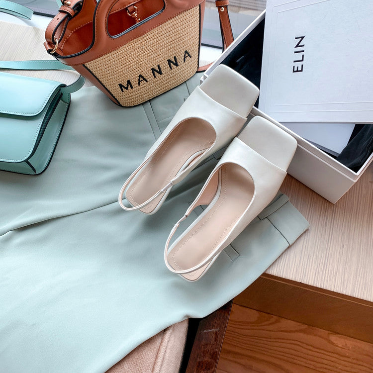 Karin Luna Classic Style Square Toe Open Toe French Retro Sandals