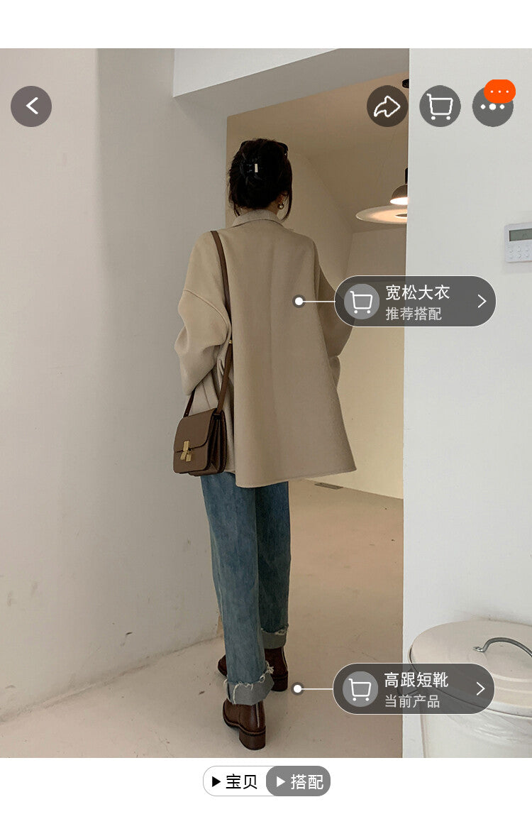 Karin Luna In Stock Spot Goods  Full-grain leather inside and out   Minimalist Texture  Round Toe Flat Bottom Basic Short Boots