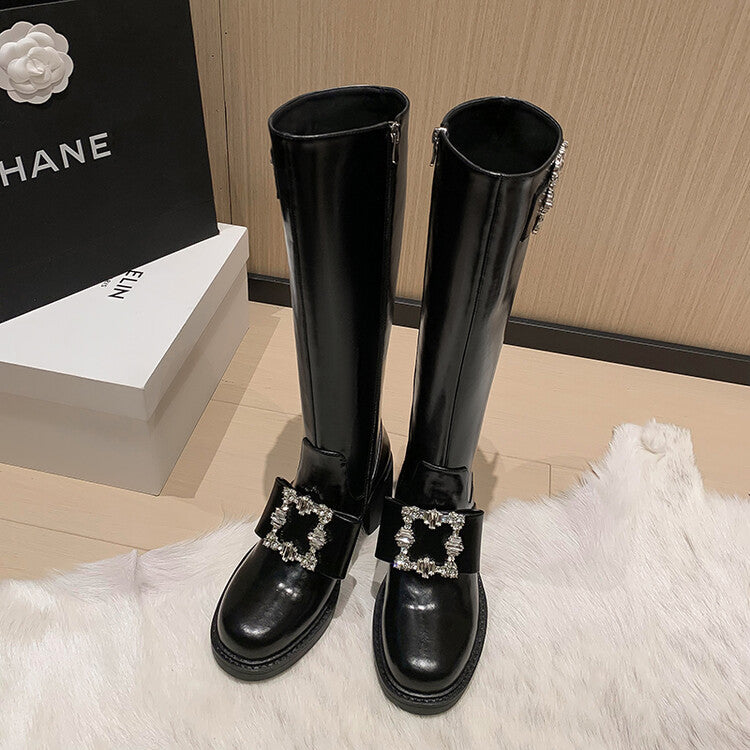 Karin Luna has prepared stock  Custom Large Square Buckle Bowknot Fastener Elegant Long Boots