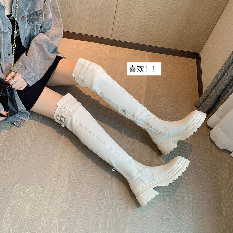 Karin Luna In Stock is the Way to Go！ Basic Thick-Soled Over-the-Knee Boots Super Soft Sheepskin Classic