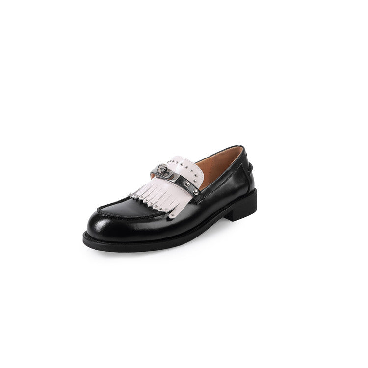 Karin Luna Casual Shoes Series~ Spot Goods Spot Goods Hot-selling Tassel Element Small Gold Buckle Single Shoes