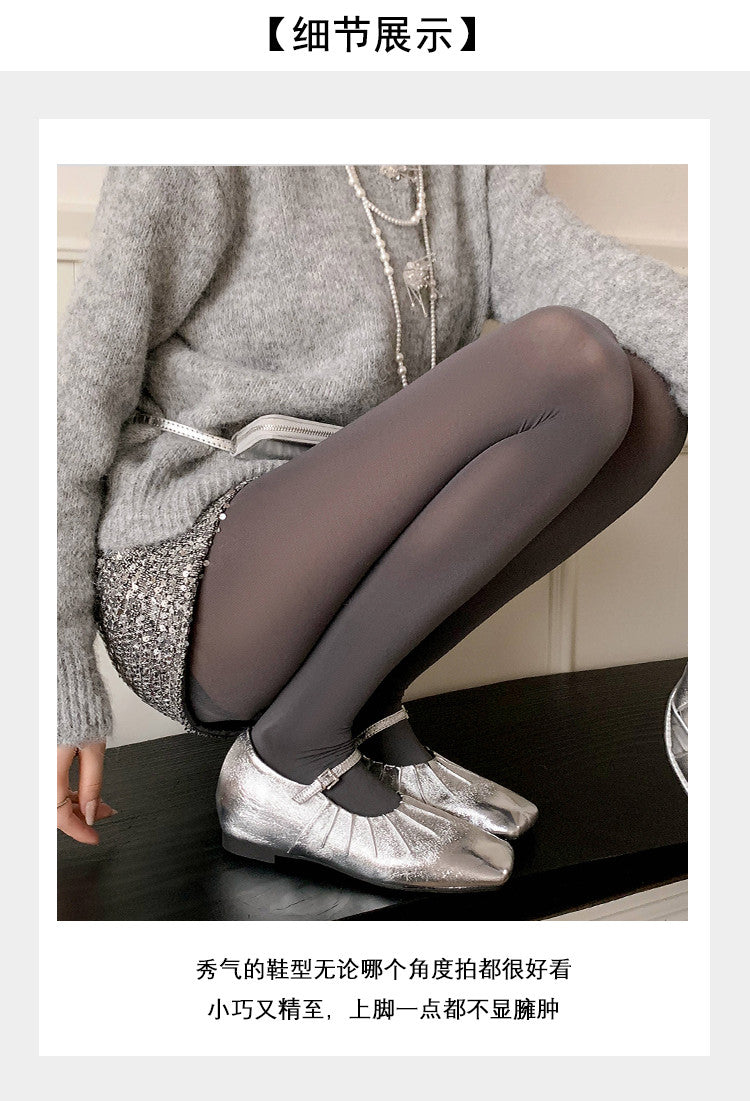 Karin Luna In Stock Spot Goods  Vintage Wrinkled One-Strap Granny Flats
