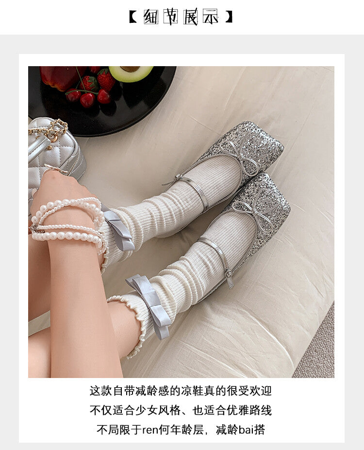 Karin Luna Hot-Selling Derivative Edition~Comes with data plan included Must-have Butterfly Knot Closed-Toe Height-Increasing Slippers
