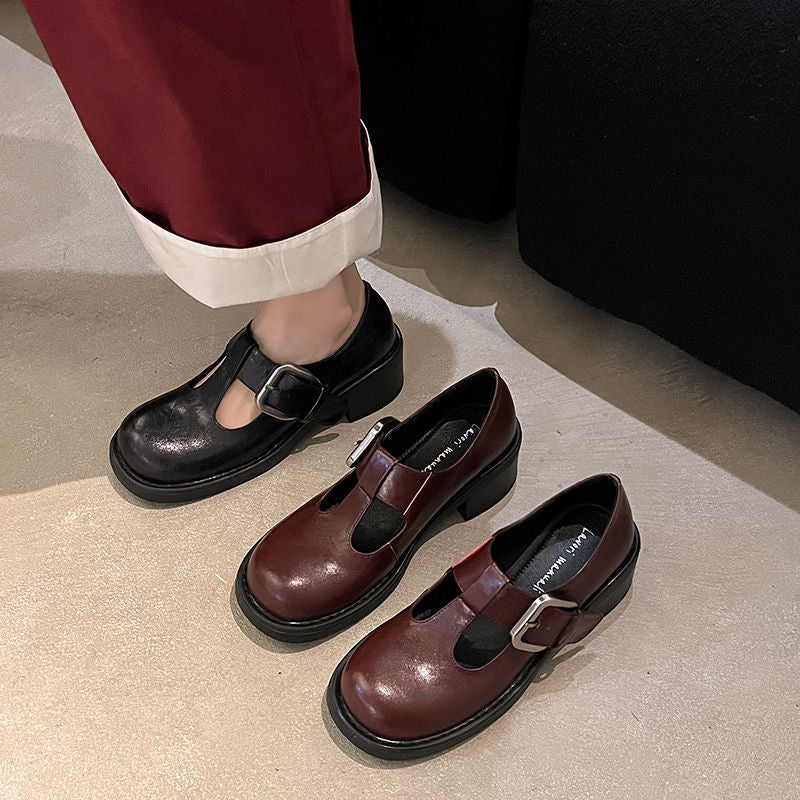 Karin Luna In Stock Spot Goods round Head t Round Toe British Style Single Shoes