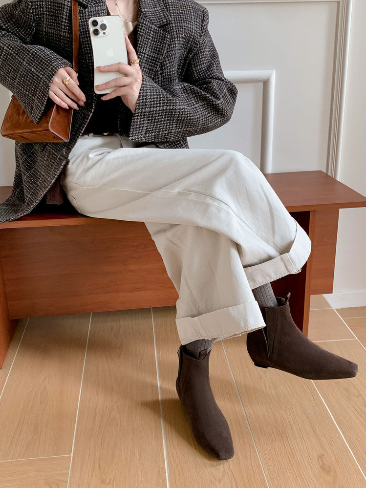 Karin Luna Design Edition Square Toe Hidden Heel Ankle Boots
