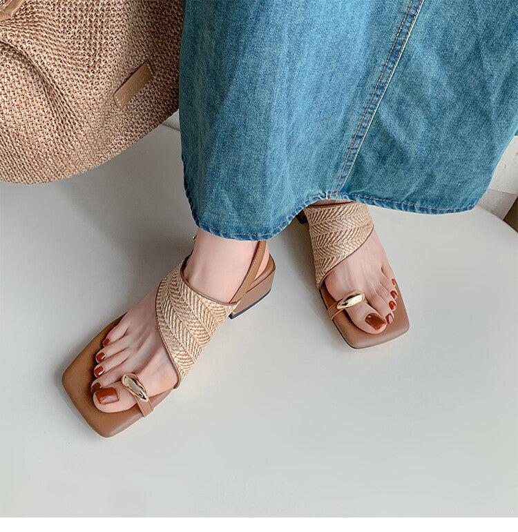 Karin Luna Hot Item Hot Item Spot Goods Featured Bestsellers Holiday Style Woven Sofa Sandals