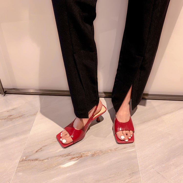 Karin Luna Classic Style Square Toe Open Toe French Retro Sandals