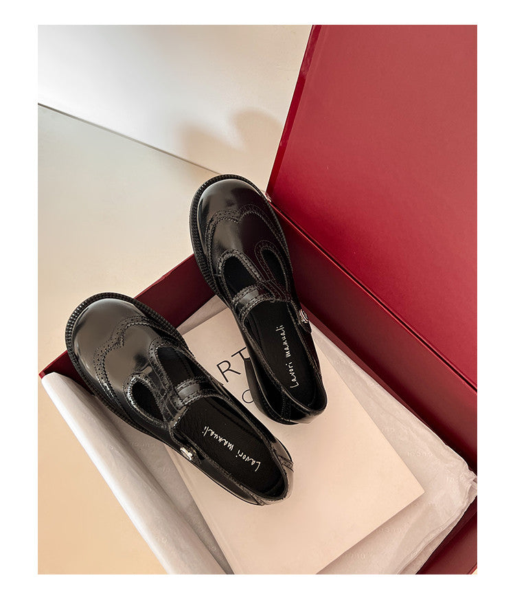 Karin Luna In Stock Spot Goods  Color Matching t Round Toe British Style Single Shoes