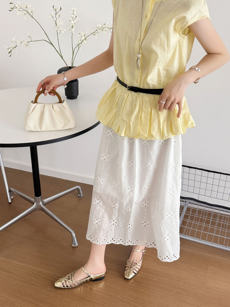 Karin Luna In Stock Spot Goods   French Retro Hollow Small Square Toe One-Strap Slippers