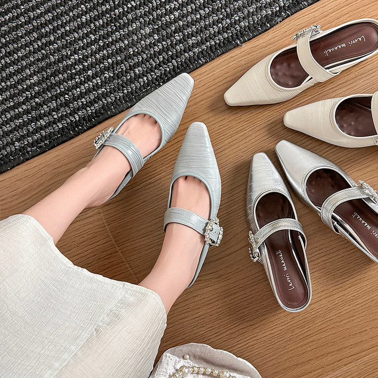 Karin Luna In Stock Spot Goods Full Layer Rhinestone Exquisite Closed-Toe Slippers