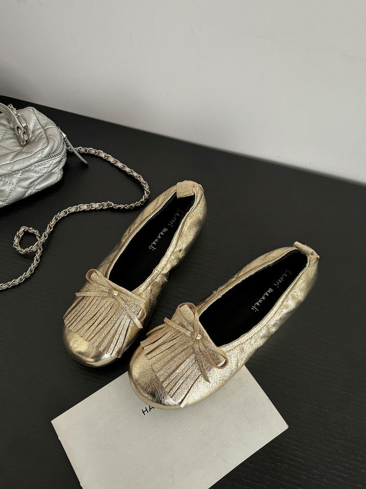 Karin Luna In Stock Spot Goods   Tassel Round Toe Hidden Wedge Mary Jane Shoes