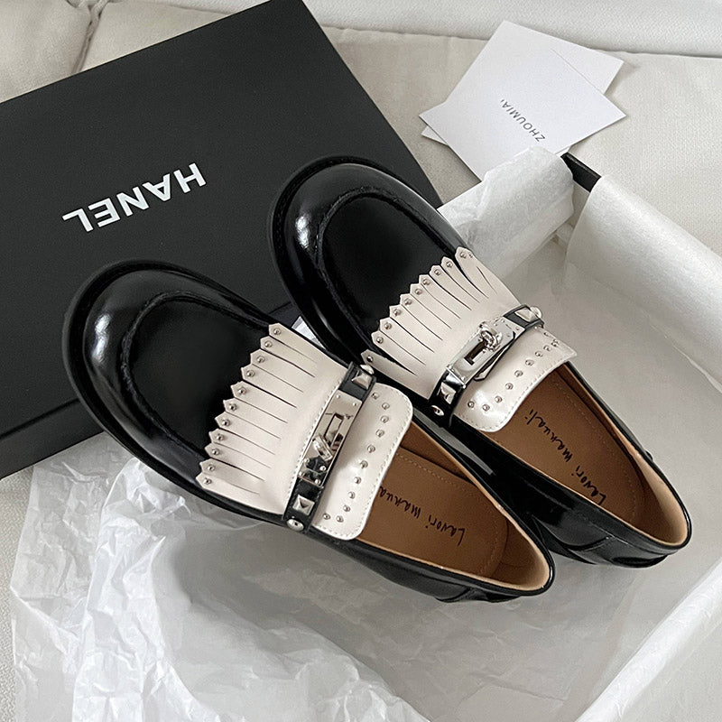Karin Luna Casual Shoes Series~ Spot Goods Spot Goods Hot-selling Tassel Element Small Gold Buckle Single Shoes