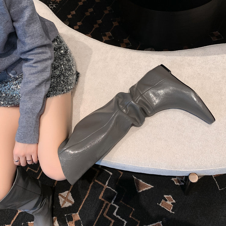 Karin Luna Elegant Style Slanted Inner Height-Increasing Long Boots