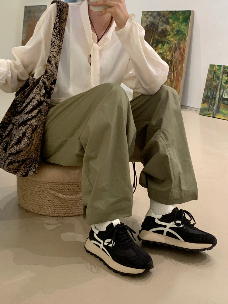 Karin Luna Casual Shoes Series~  In Stock Hot-Selling Versatile Lace-Up Thick-Soled Deep Mouth Single Shoes