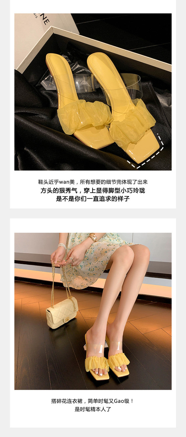 Karin Luna In Stock Spot Goods The feeling of summer Breathable Organza Elegant Slippers