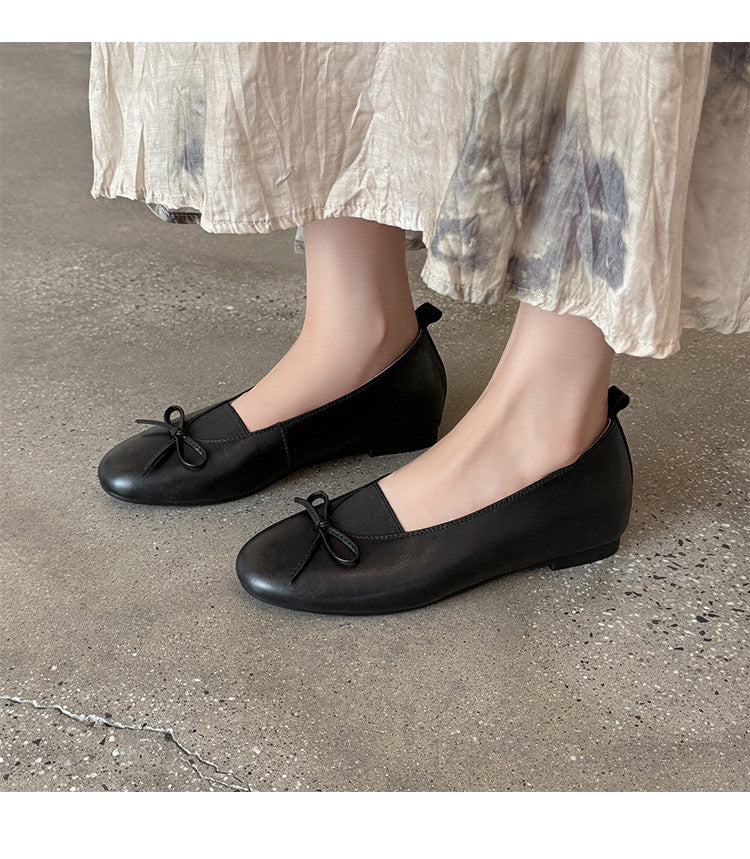 Karin Luna Full Layer Inside and Out~Basic Versatile Bow Hidden Heel Shoes