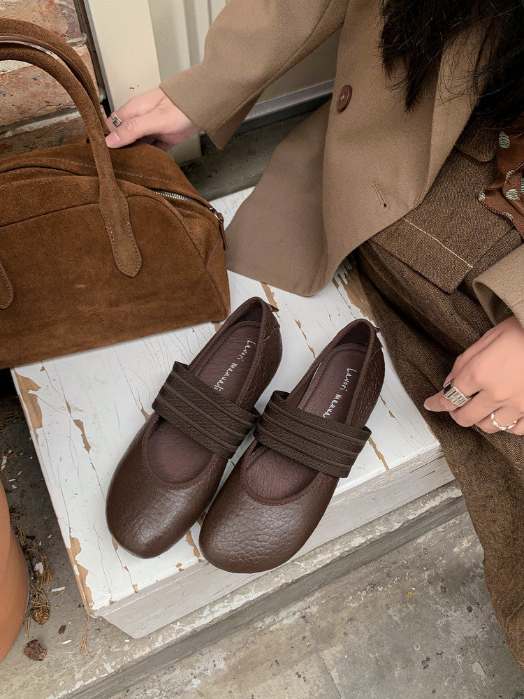 Karin Luna Full Layer Inside and Out~Basic Versatile Hidden Heel Granny Flats