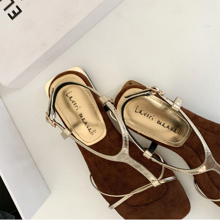 Karin Luna Bestseller Popular Featured products a Large Number of Spot Goods  Comes with data included  Thin Strap T Word Sandals