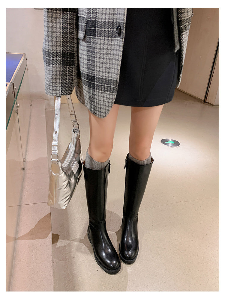 Karin Luna In Stock In-stock Basic Classic Timeless Round Toe Casual Riding Boots
