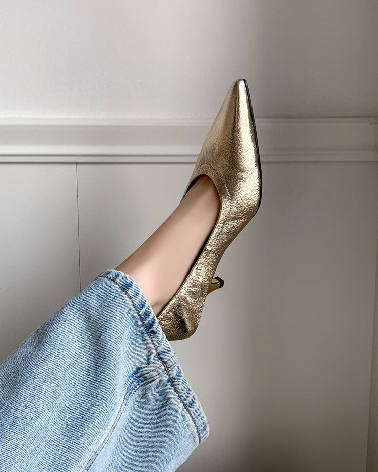 Karin Luna In Stock Spot Goods    Vintage Classic Style Shallow Mouth Single Shoes