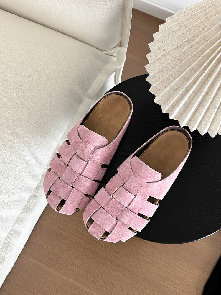 Karin Luna Full Layer Inside and Out~Basic Versatile Perforated Round Toe Birkenstock Slippers