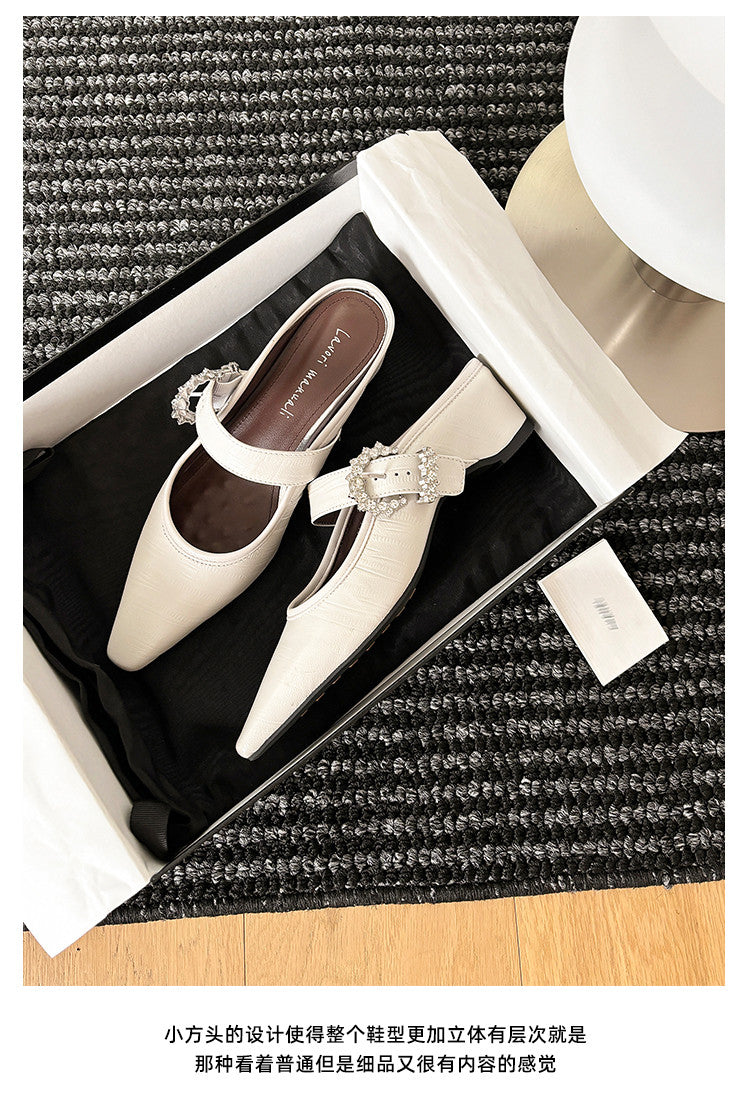 Karin Luna In Stock Spot Goods Full Layer Rhinestone Exquisite Closed-Toe Slippers