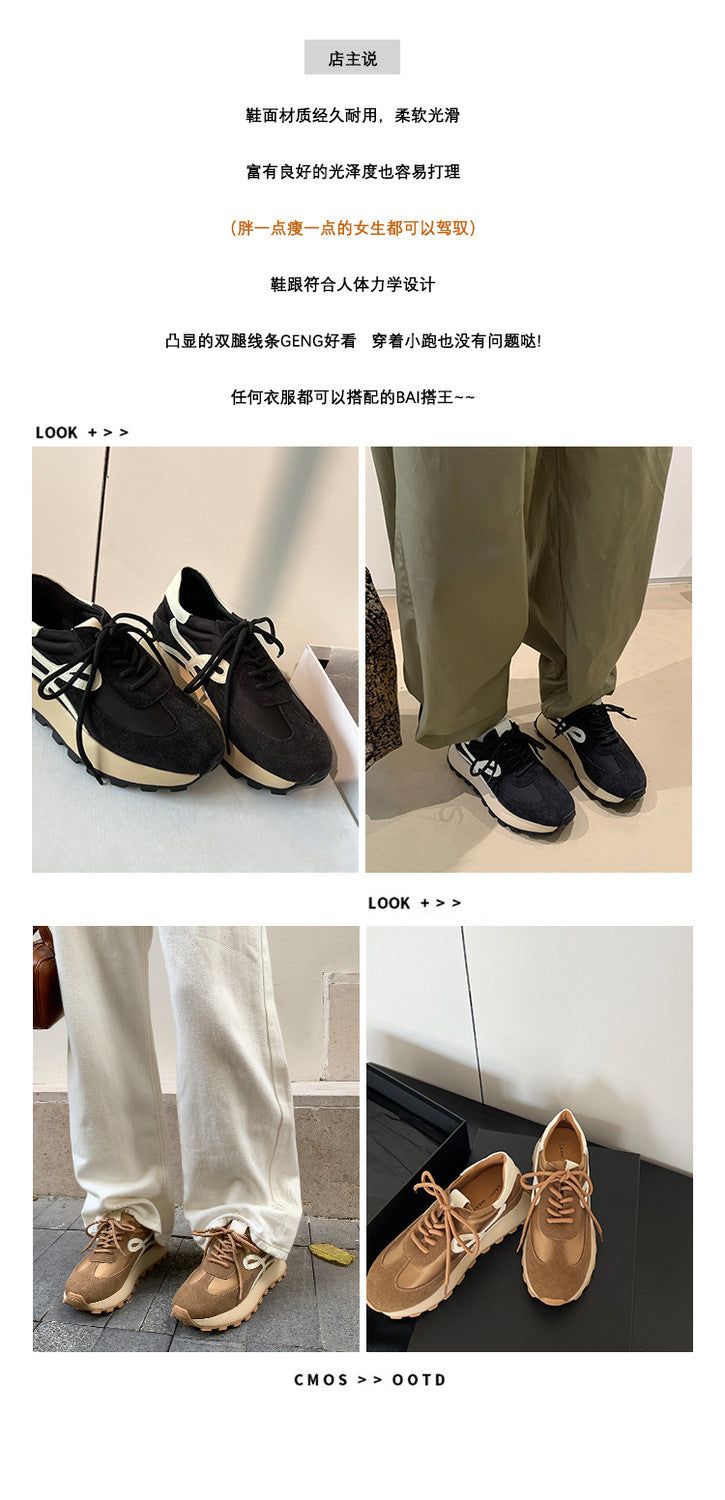 Karin Luna Casual Shoes Series~  In Stock Hot-Selling Versatile Lace-Up Thick-Soled Deep Mouth Single Shoes
