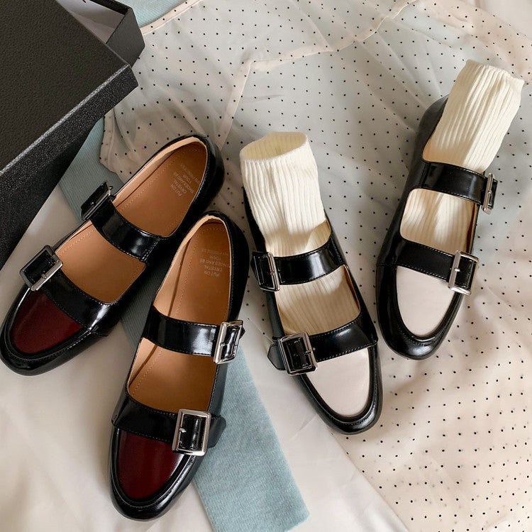 Karin Luna In Stock Spot Goods One-Strap Height-Increasing Belt Buckle Single Shoes