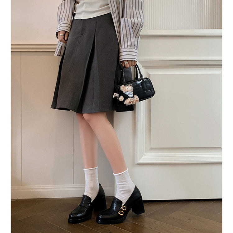 Karin Luna Bestseller Hot-Selling Derivative Edition Self-contained Strap Buckle Casual Loafers