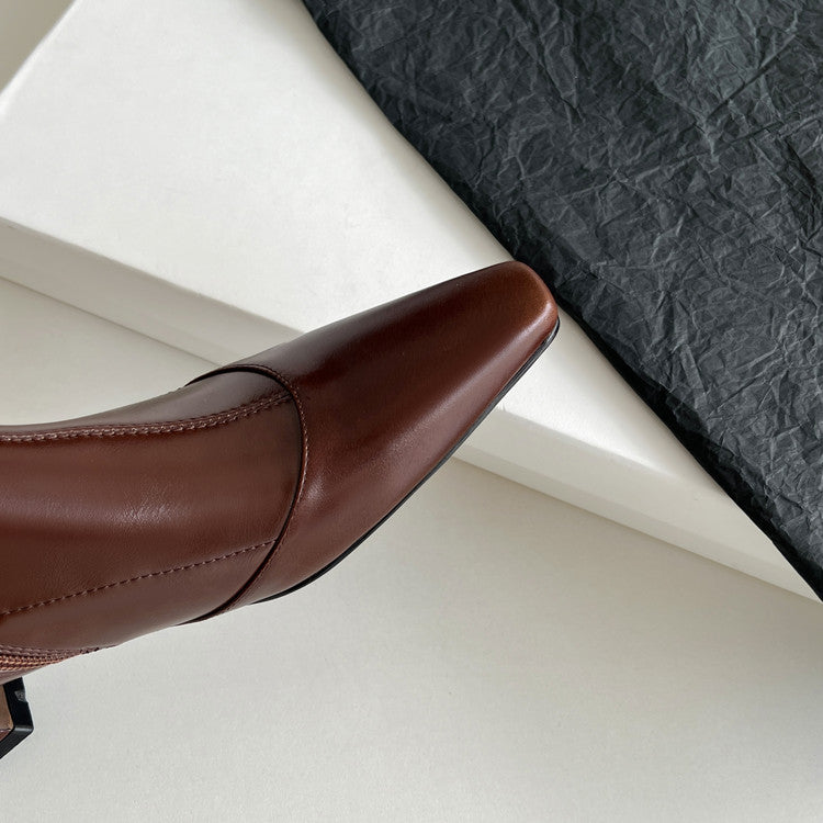 Karin Luna In Stock In Stock Slim Boots Series！Chunky Heel Ankle Boots
