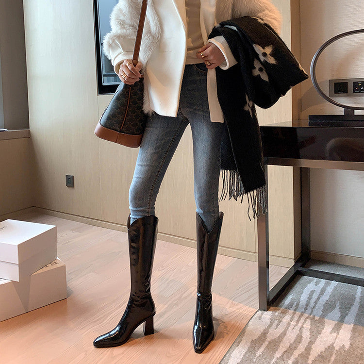 Karin Luna In Stock  Temperament Style v High Heel Long Boots