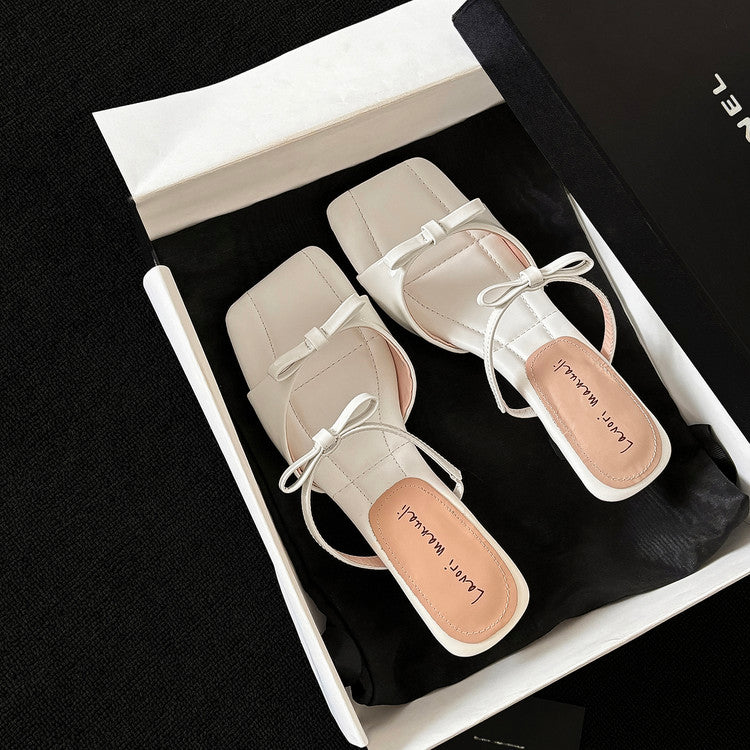Karin Luna Hot Item Hot Item Self-Flow Square-Toe Irregular Heel Slippers